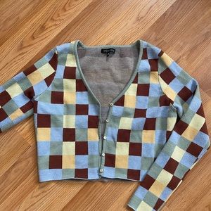 Pac Sun (Kendall and Kylie) Cardigan. plaid pattern. barely worn. size medium.